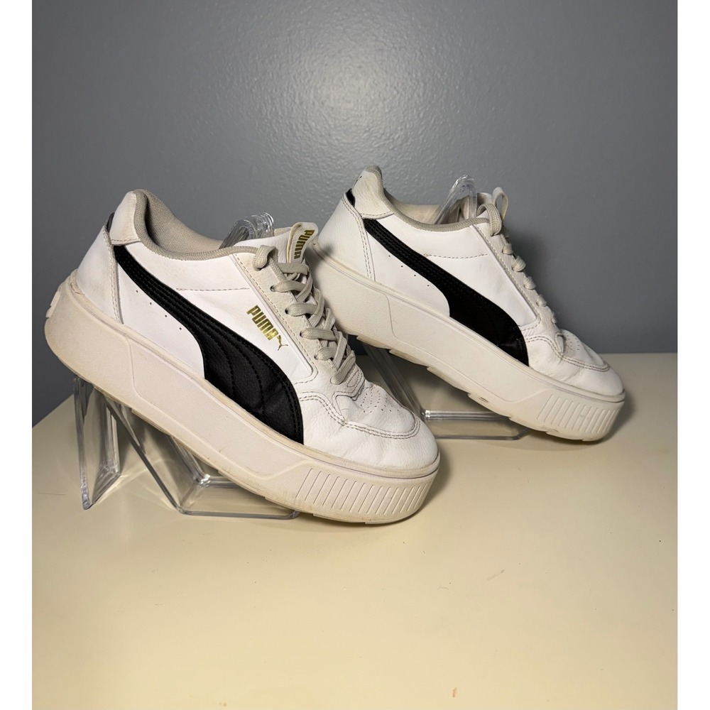 Puma Caracal Mens White Black Platform Sneakers Shoes Size 5.5 US Womens 7
